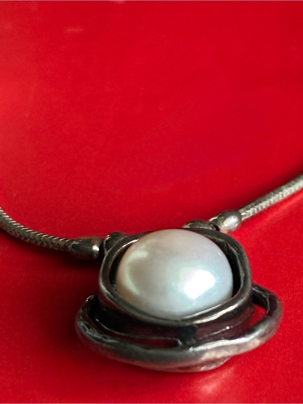 925 Silver Necklace with Real Pearl 17โ - Picture 2 of 6